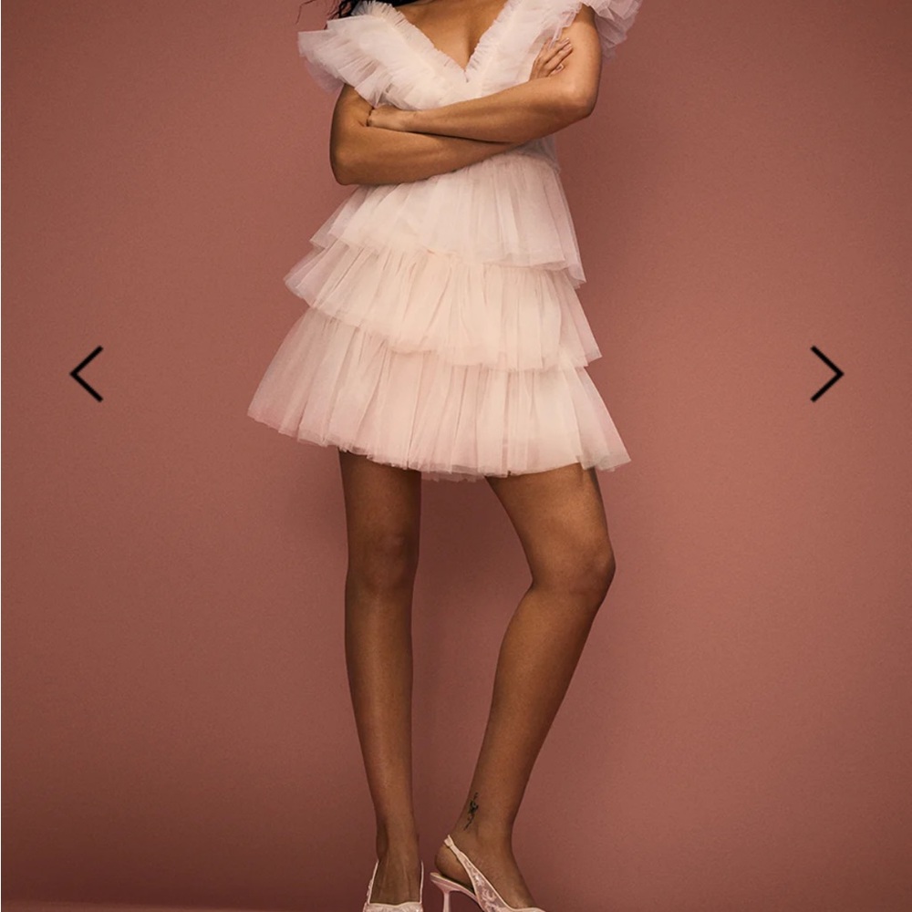 Betsey Johnson Cream Tiered Mini Dress - Picture 4 of 10